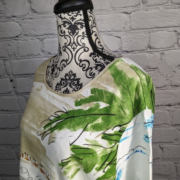 Chico's women's long sleeve geo print stretch knit top size 3 100% cotton BBIN - Picture 5 of 8